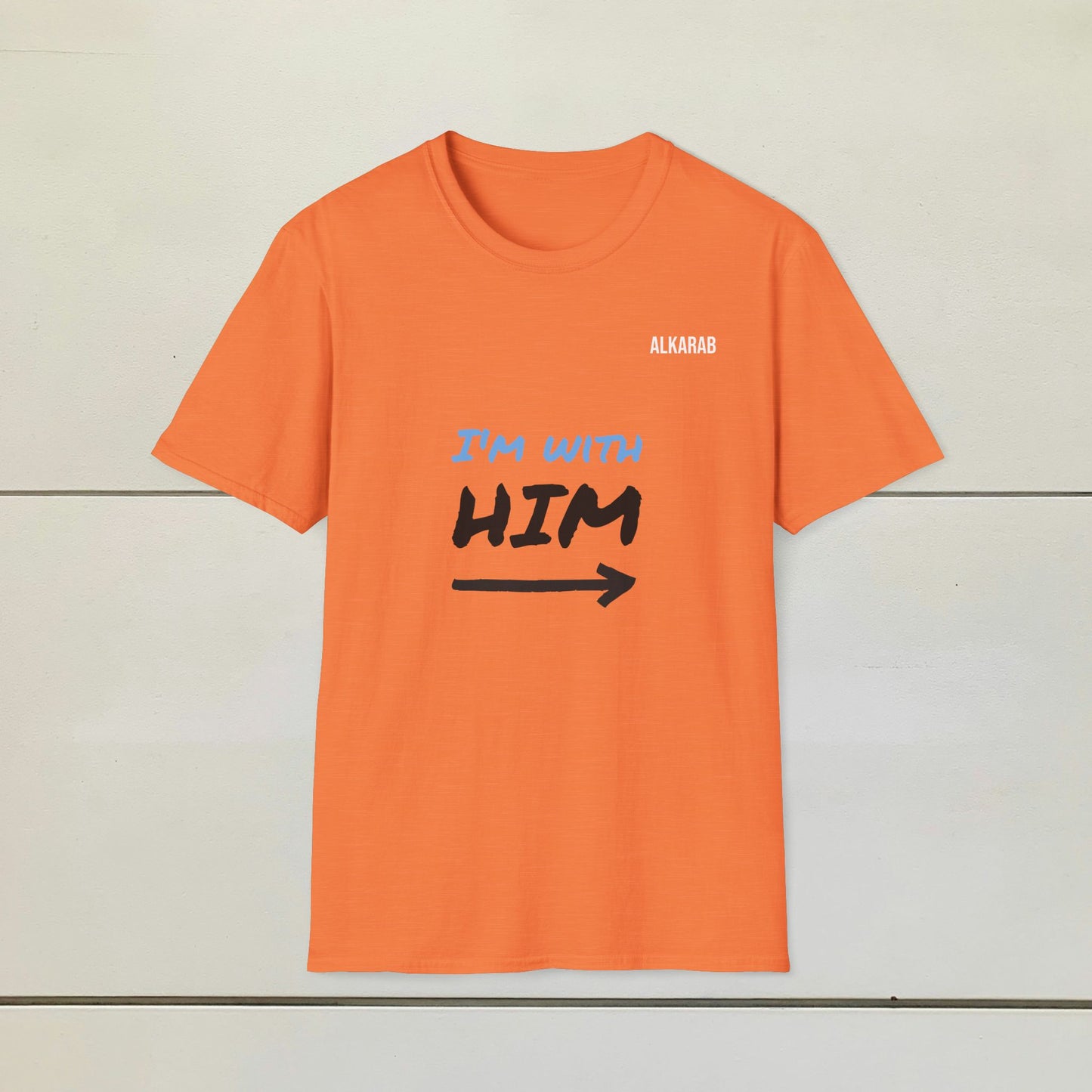 I’m With Him T-Shirt – Funny Couples Matching Tee – ALKARAB Unisex Soft Cotton