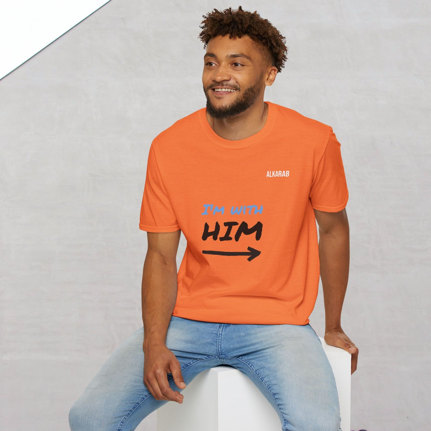 I’m With Him T-Shirt – Funny Couples Matching Tee – ALKARAB Unisex Soft Cotton