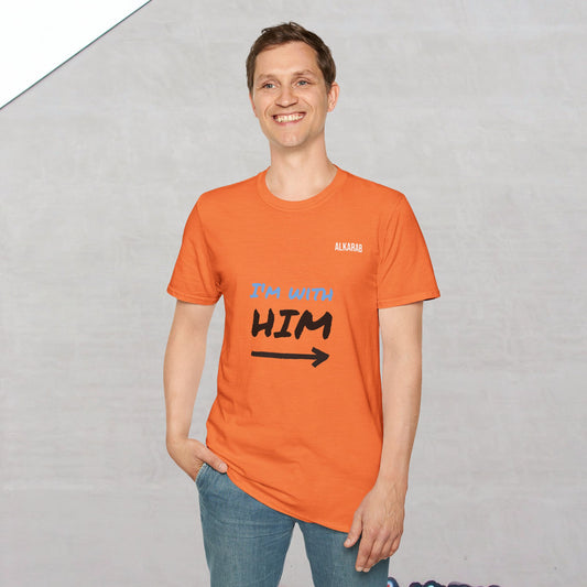 I’m With Him T-Shirt – Funny Couples Matching Tee – ALKARAB Unisex Soft Cotton