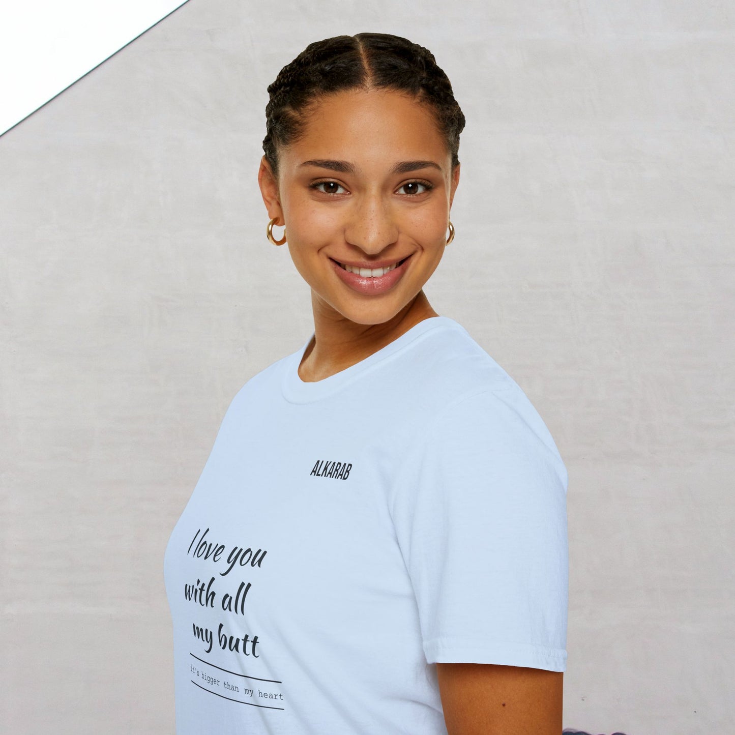 I Love You With My Whole Butt T-Shirt – Funny Love Shirt – ALKARAB Unisex Cotton Tee