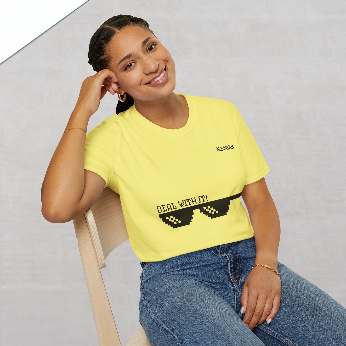 Deal With It T-Shirt – Funny Meme Shirt – ALKARAB Unisex Cotton Tee